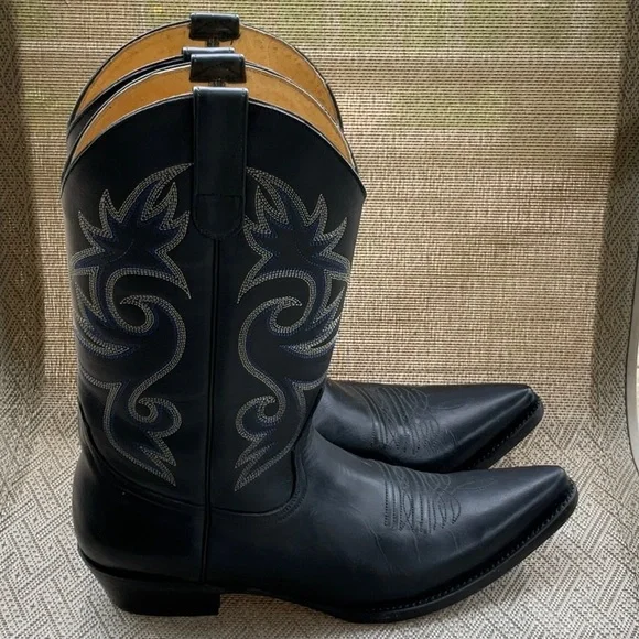 Go West Black Cowboy Men’s Boots Size 39.5